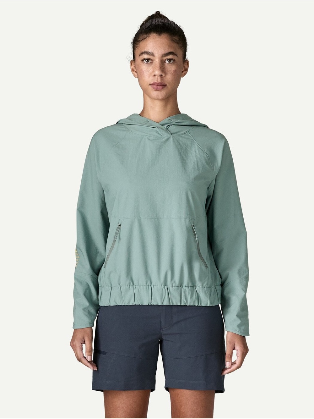 Patagonia Pale Blue Hooded Kids Rain Pullover Jacket